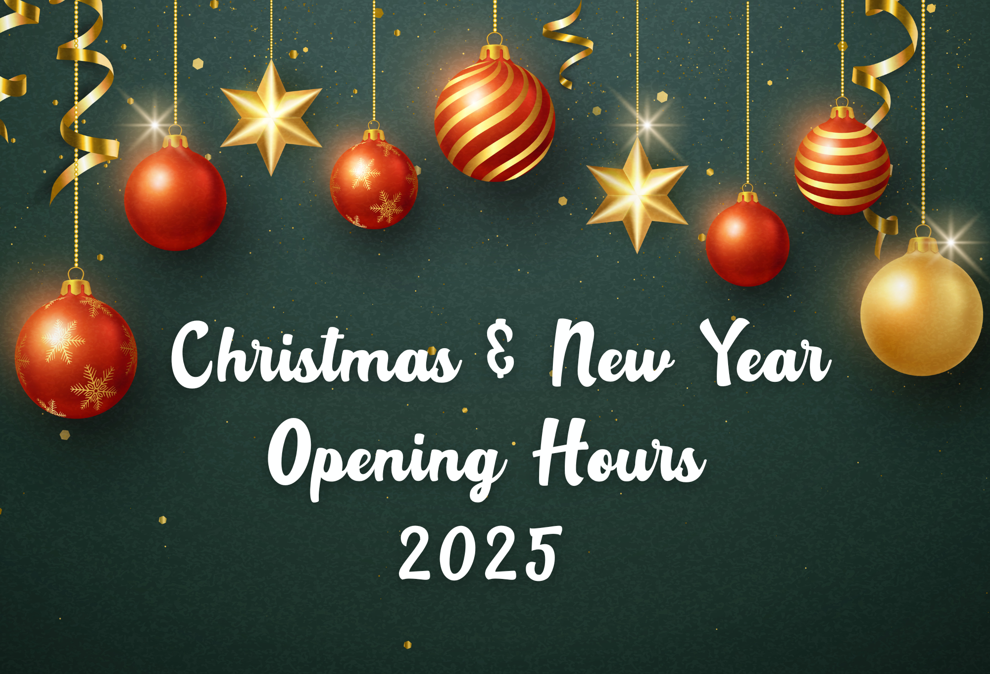 Christmas New Year Opening Times